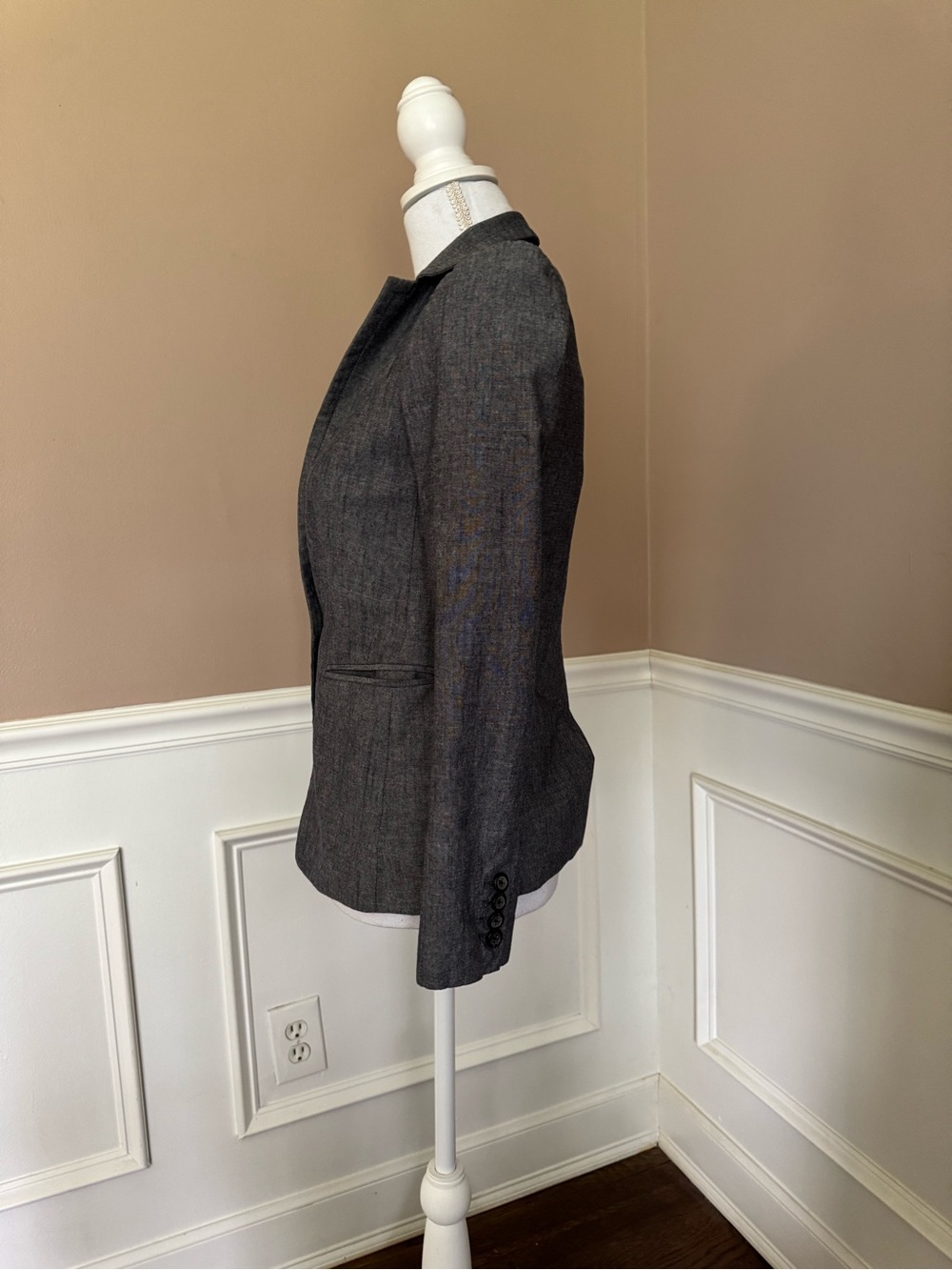 J.Crew Gray Linen Blend Structured Blazer – Size 00 - Picture 3 of 9
